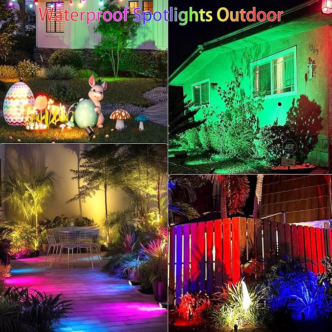 Multi Colored Spotlights Outdoor: RGBW LED Spot Light Plug in 120V Remote - Image 2