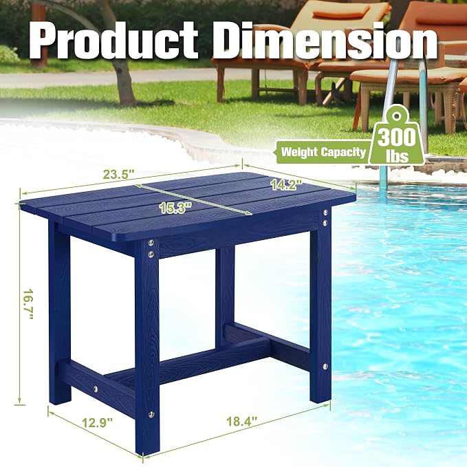 Y&M Adirondack Outdoor Side Table, HIPS Patio End Table, Waterproof Outside - Image 2