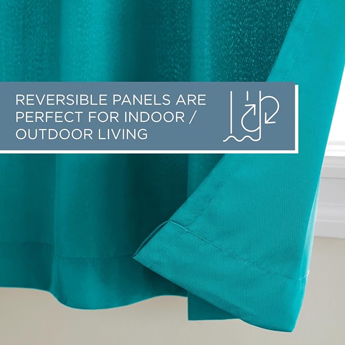 TOWN & COUNTRY BASICS Cabana Solid Heavyweight Indoor Outdoor Curtains - Image 3