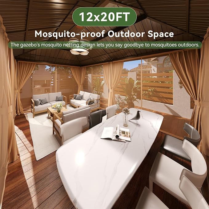 Aoxun 10x12 Gazebo Outdoor Hardtop Gazebo - Image 2