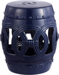 JONATHAN Y TBL1022B Lucky Coins 16" Chinese Ceramic Drum Indoor/Outdoor Garden by JONATHANY
