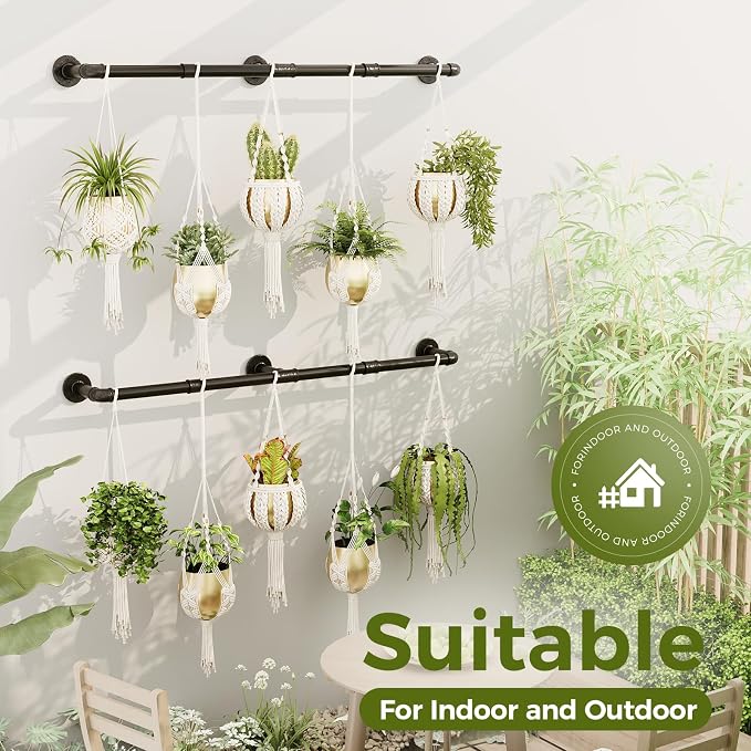 Bamworld Window Plant Hanger Indoor 63in 2PCS Hanging Planters - Image 6