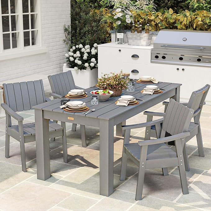 ZHUSI Patio Table and Chairs Set, Outdoor Table and Chairs, HDPE Outdoor Dining - Image 2