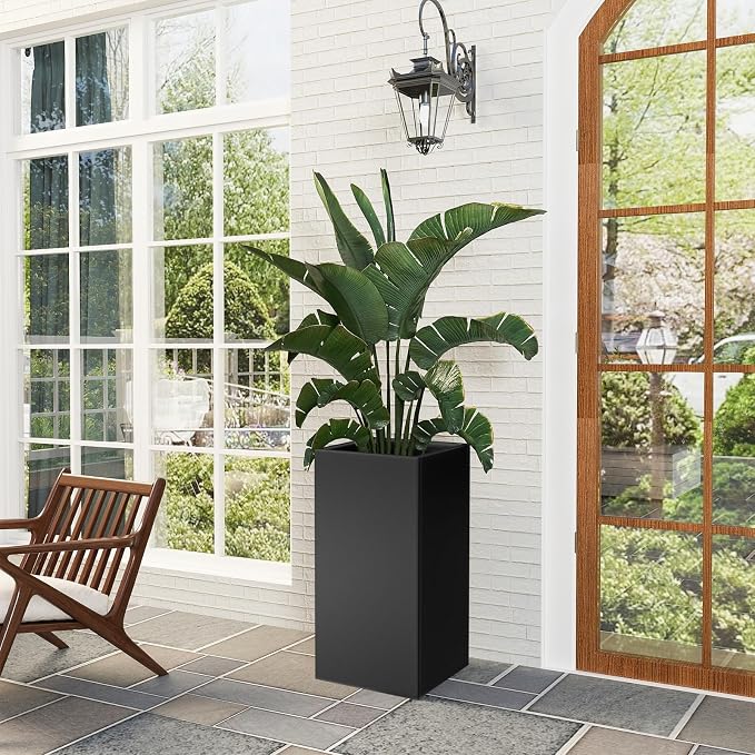 Tall Metal Planter Box for Outdoor Plants 15" L x 15" W x 30" H, Heavy Duty - Image 5