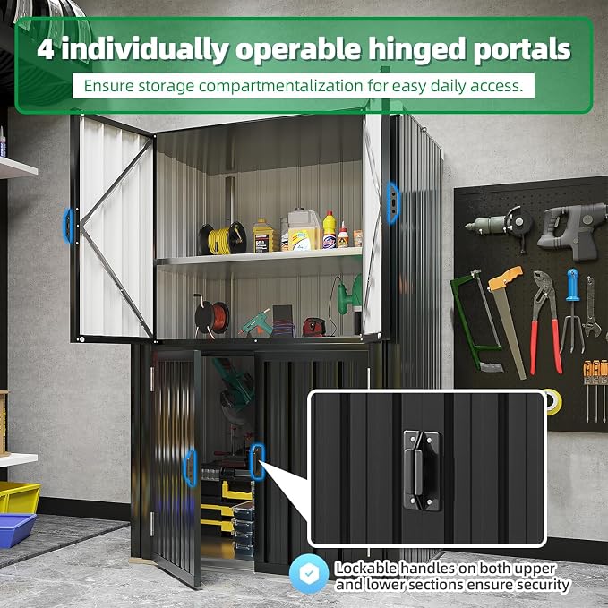 AECOJOY Large Outdoor Storage Cabinet Waterproof - Image 4