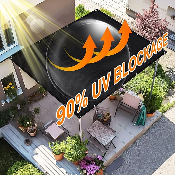 Artpuch 90% Sun Shade Cloth, 6 x 12 FT Pergola Shade Cover Canopy - Image 3