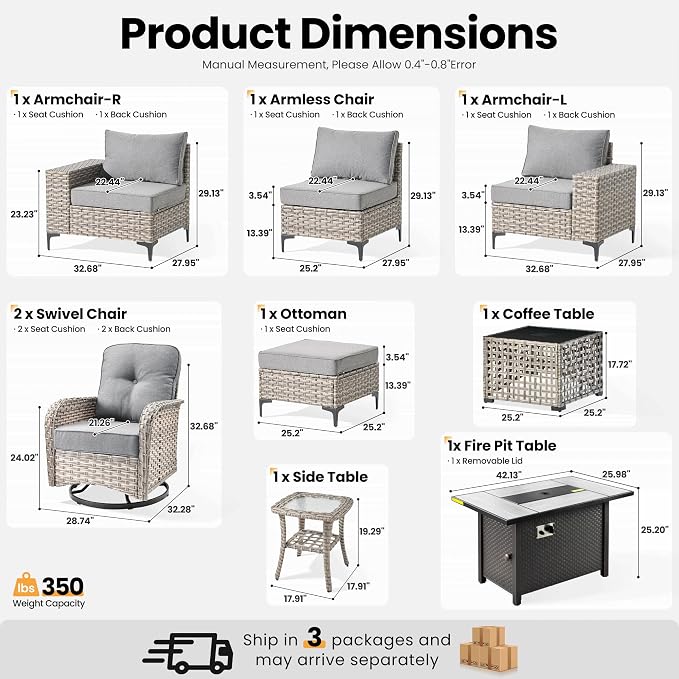 ovios 9-Piece Patio Furniture Set - Image 9