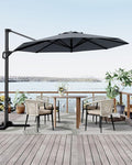 GarveeLife 10 ft Patio Umbrella Outdoor Large Cantilever Umbrella Market Sun by GarveeLife