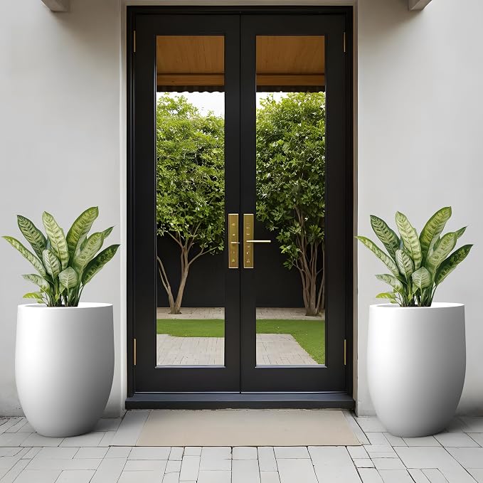 Kante Tall Concrete Planter, 21.7-Inch Height White Large Indoor Outdoor Plant - Image 3
