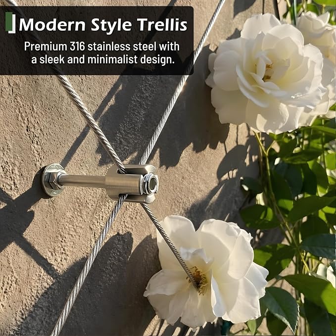 Wire Trellis for Climbing Plants Outdoor, 12-Set Wall Wire Trellis Kit - Image 2