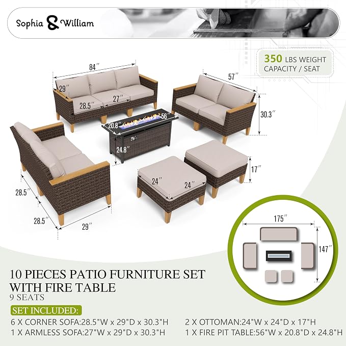 Sophia & William Patio Furniture Set - Image 7