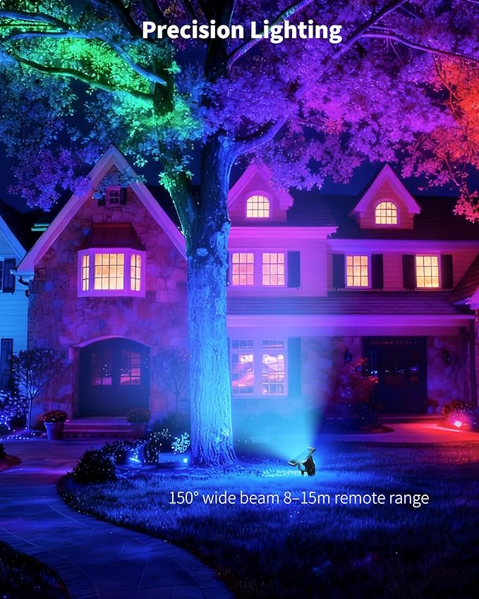 Ofuray Solar Spot Lights Outdoor, RGB Color Changing - Image 5