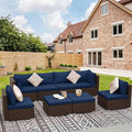 NICESOUL 8 Person Modern Deck Furniture Set, 29.3'' High Back Comfy Outdoor by NICESOUL