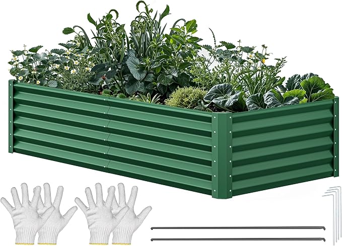 YITAHOME 6x3x1.5 2pcs Large Raised Garden Bed Kit, Galvanized Metal Planter Box - Image 2