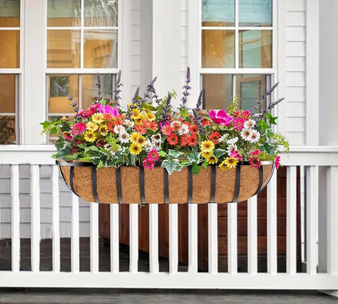 Y&M 30-Inch Window Planter Box 2Pcs Iron Deck Railing - Image 6
