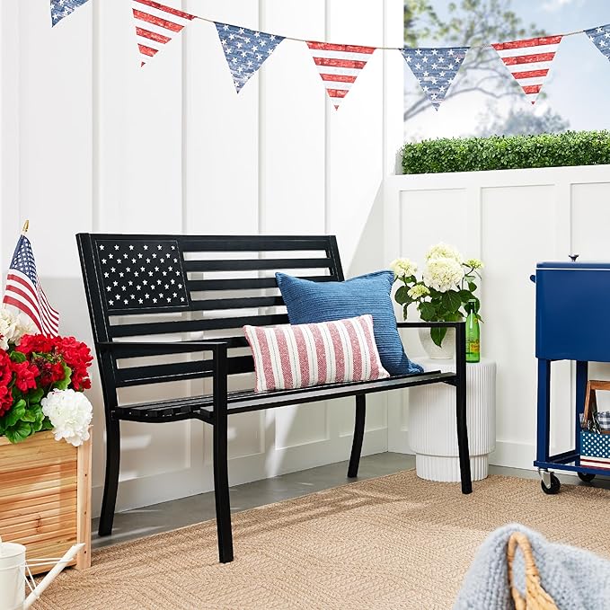 Best Choice Products Outdoor Bench 2-Person Steel Indoor/Outdoor Bench - Image 4