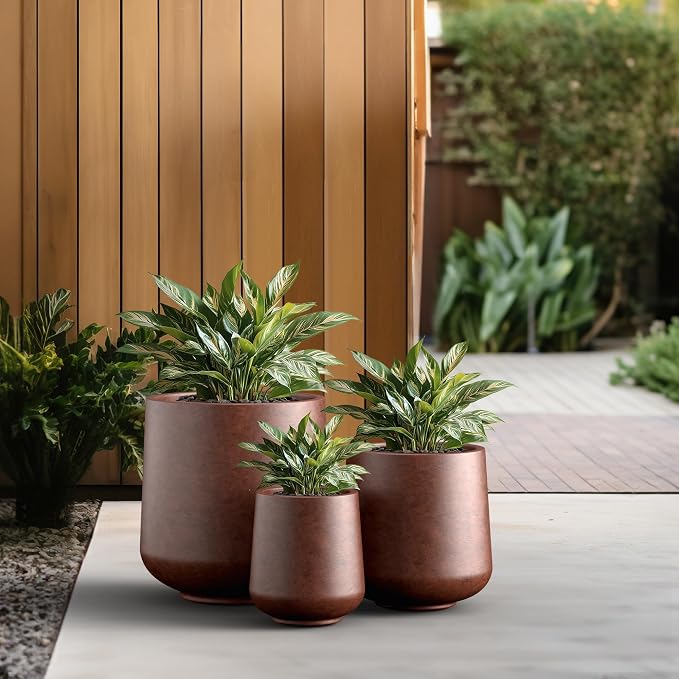 Kante 15.3"+11.6"+8.2" Dia Round Concrete Planter, Large Outdoor Indoor Planter - Image 5