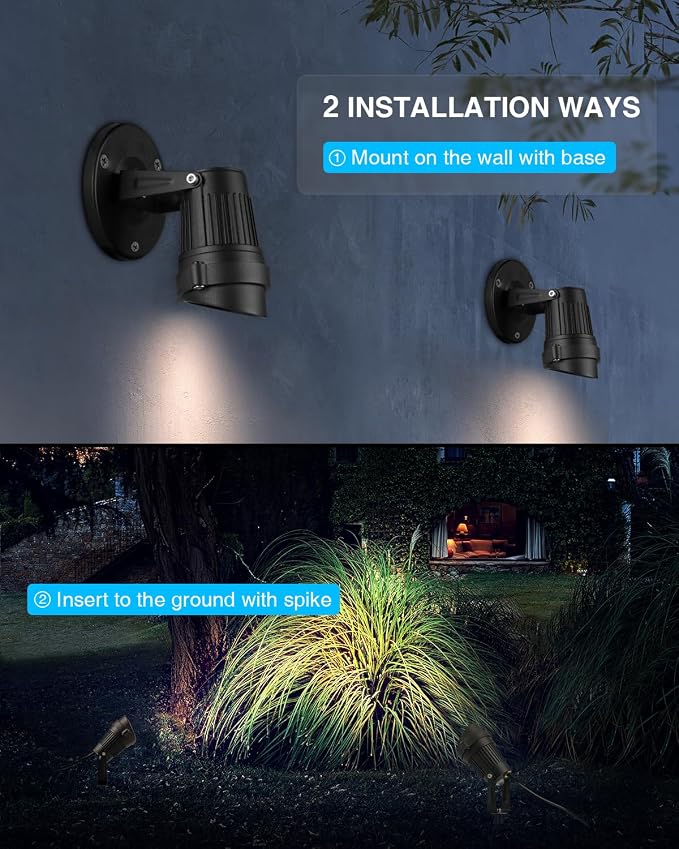 SUNVIE Dusk to Dawn Outdoor Lighting 120V LED Spot Lights Outdoor Landscape - Image 4