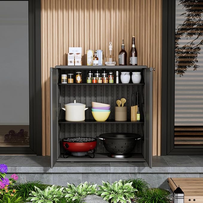 Storage Box Outdoor Caninet, Resin Indoor Storage Box Waterproof Outdoor - Image 5