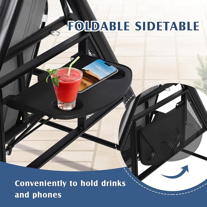 Grepatio 3-Seat Outdoor Porch Swing - Image 4