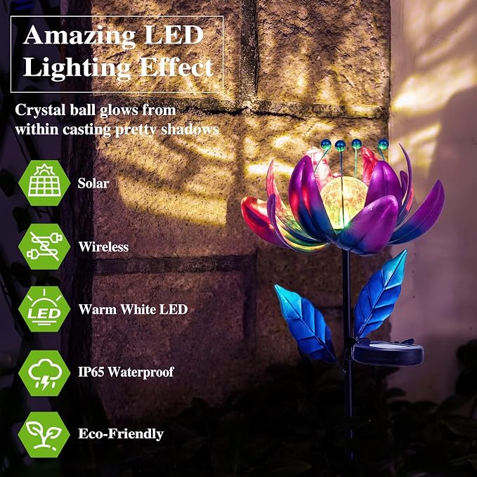 Outdoor Garden Decor Solar Spinners Lights - Image 2