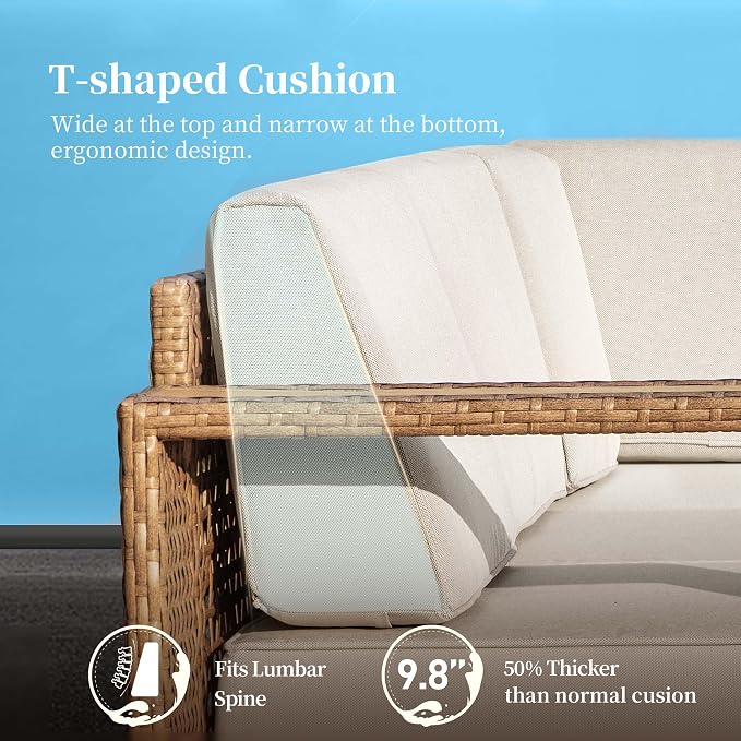 Sectional Outdoor Patio Furniture, Outdoor Rattan Wicker Sectional Sofa - Image 6