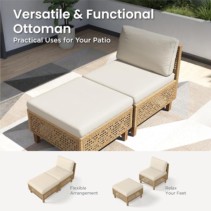 PHI VILLA Wicker Patio Furniture Set, Outdoor Sectional Couch - Image 9
