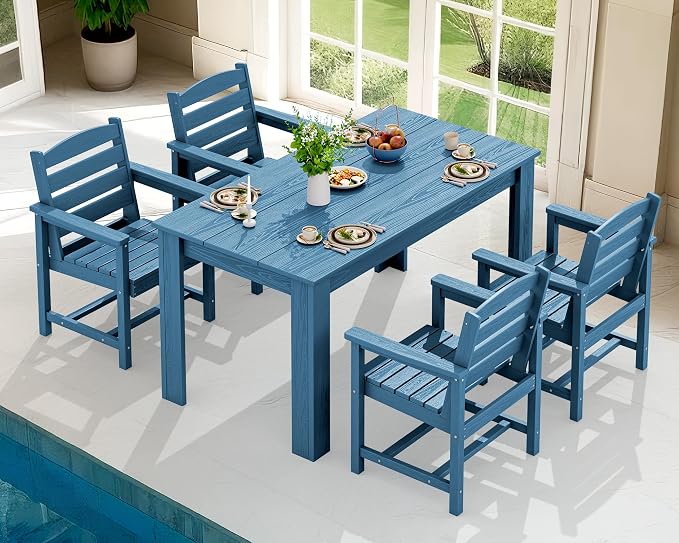 SERWALL HDPE Dining Set for 4, Outdoor Dining Sets for 4 Person - Image 7
