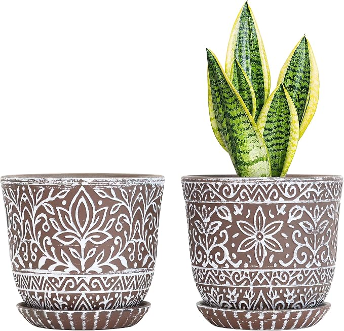 Gepege 6 Inch Ceramic Planter, Plant Pot by Gepege