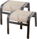 Outdoor Patio Footstools Aluminum Outdoor Ottomans Footrest Small Seating by Deguifei