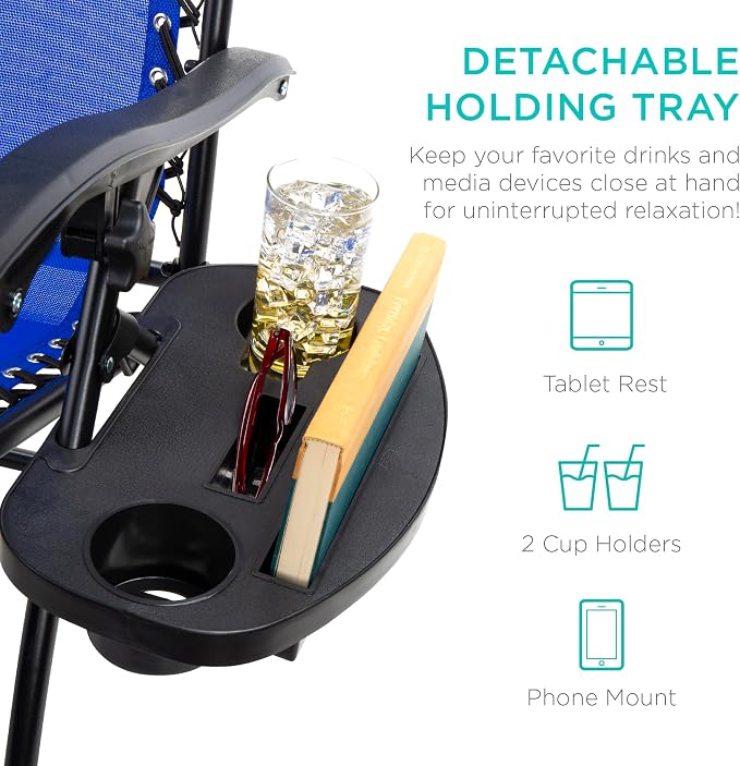 Best Choice Products Set of 2 Adjustable Steel Mesh Zero Gravity Lounge Chair - Image 5