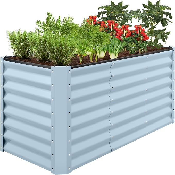 Best Choice Products 4x2x2ft Outdoor Metal Raised Garden Bed, Deep Root Box by BestChoiceProducts