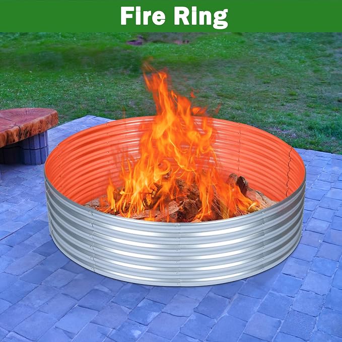 OUSHENG 5x5x1ft Round Galvanized Raised Garden Beds Outdoor, Steel Fire Pit - Image 7