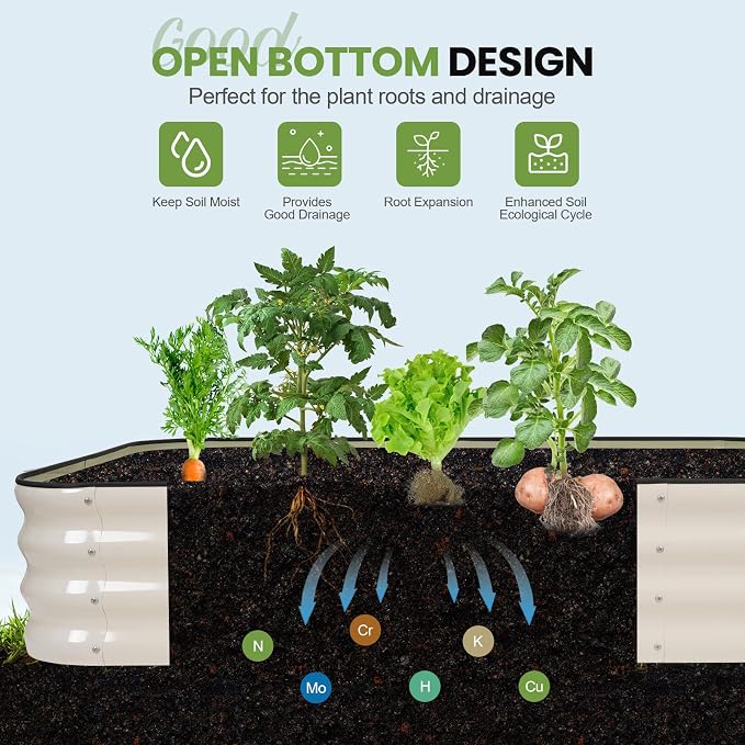 G GOOD GAIN 4-in-1 Adjustable Raised Garden Bed Kit | Galvanized Planter Boxes - Image 5
