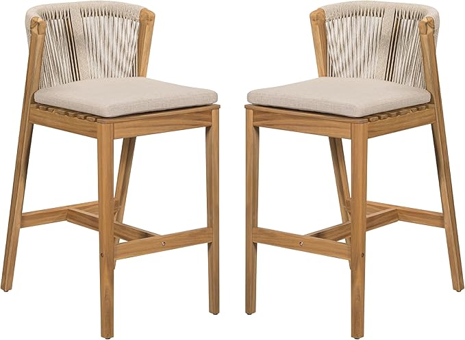Christopher Knight Home Cuz Patio Barstool Set of 2, Outdoor Counter Height - Image 4