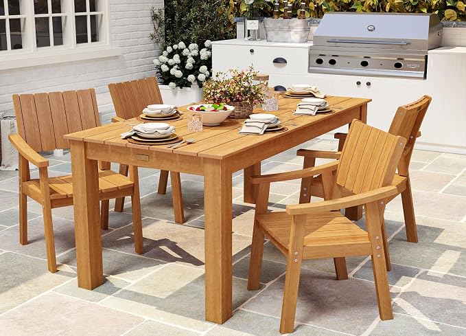 ZHUSI Patio Table and Chairs Set, Outdoor Table and Chairs, HDPE Outdoor Dining - Image 4