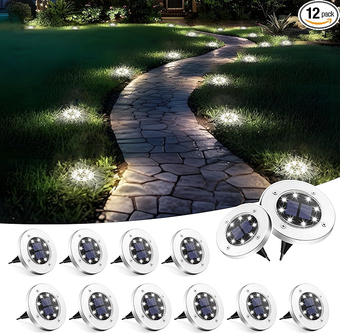 SOLPEX Solar Lights Outdoor Waterproof, 12 Pack Solar Ground Lights, Solar by Solpex