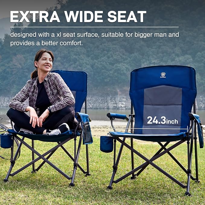 EVER ADVANCED Oversized Folding Camping Chair, - Image 6