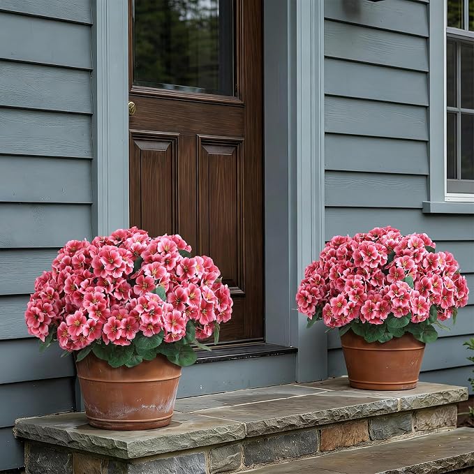 2 Pack Artificial Geranium Flowers Topitary Trees - Image 9