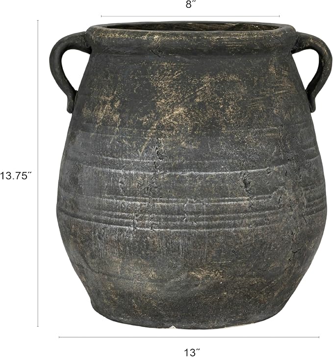 Creative Co-Op Whitewashed Terra-Cotta Urn - Image 2