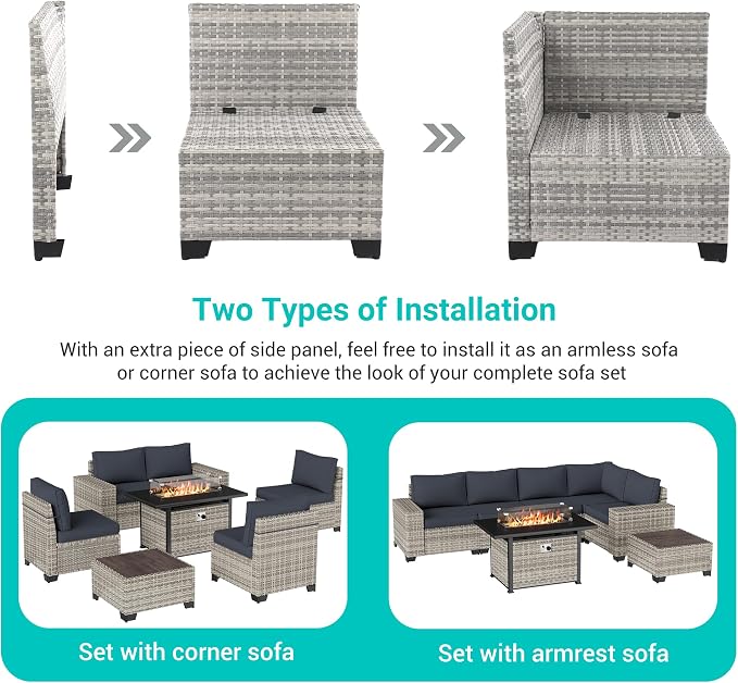 7 Pieces Outdoor Patio Furniture Set - Image 3