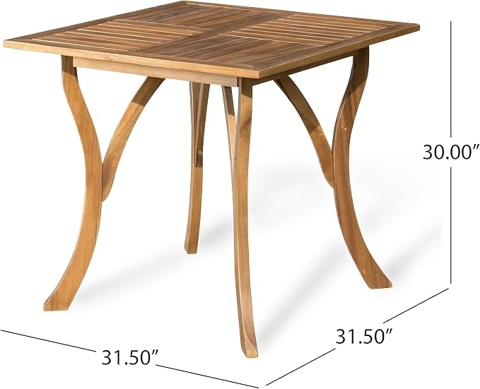 Christopher Knight Home Hermosa Acacia Wood Dining Set, 5-Pcs Set, Teak Finish - Image 5
