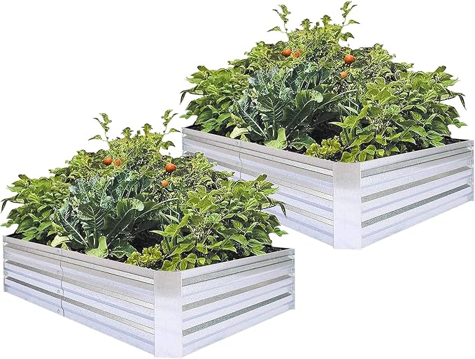 Galvanized Raised Garden Beds for Vegetables Large Metal Planter Box Steel Kit by FOYUEE