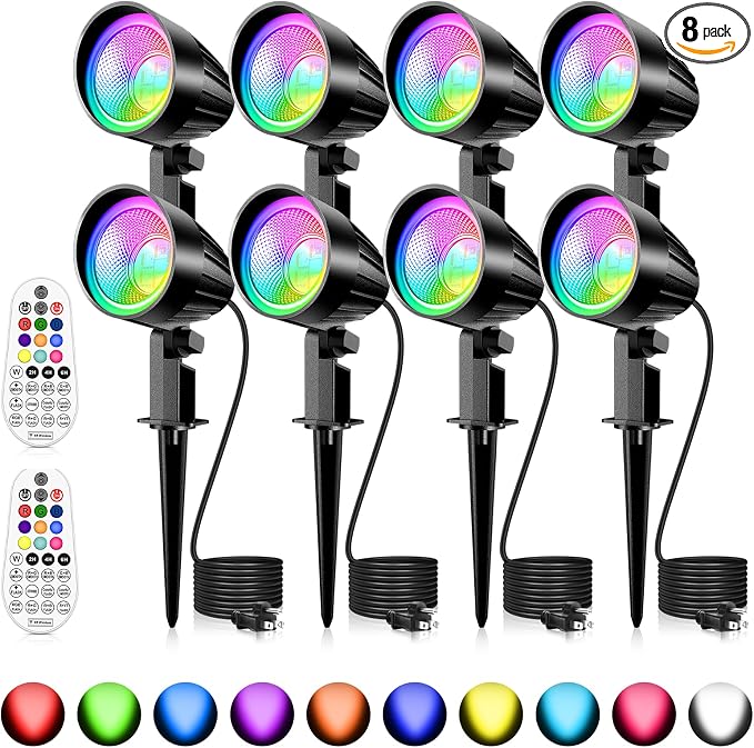 MEIKEE 15W RGB Landscape Spot Lights Outdoor, RGBW Color Changing Landscape by MEIKEE