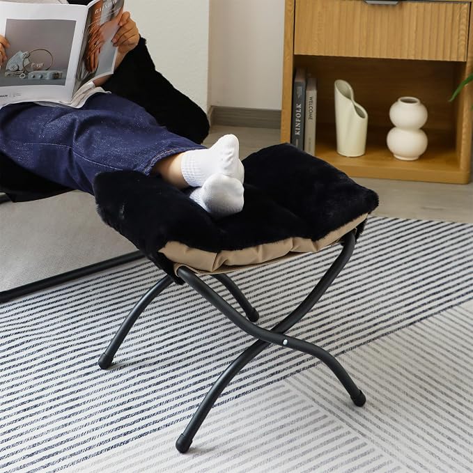 15" Folding Ottoman, Foldable Footrest Stool, Portable Small Foot Stool - Image 9