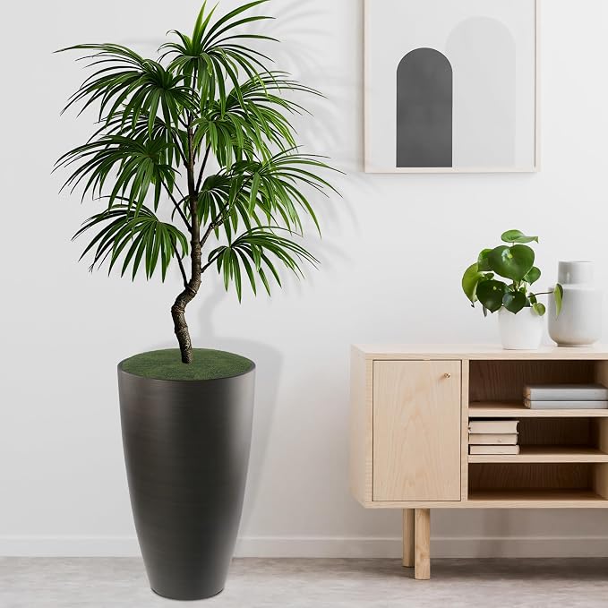 2 Packs 21 inch Tall Planter, Indoor Outdoor Round Planter - Image 2