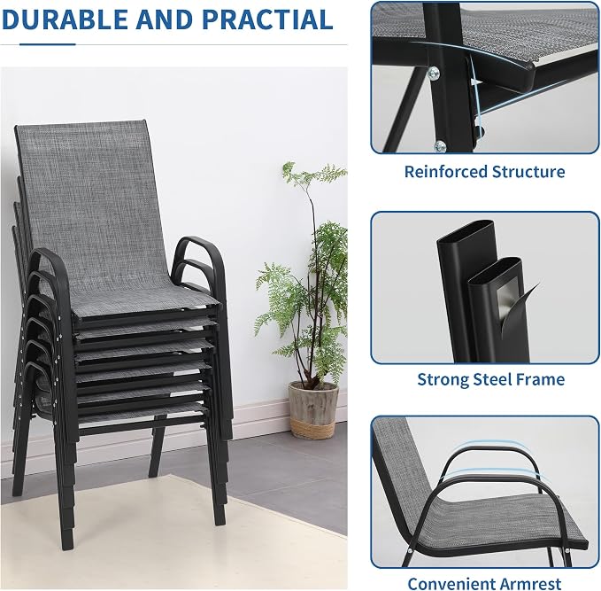 PIZZELLO Patio Chairs Set of 6 - Image 7