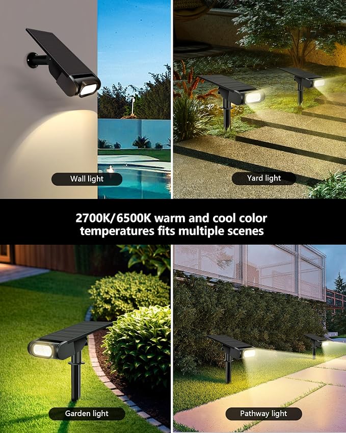 RGB Christmas Solar Spot Lights Outdoor, 12 RGB Color Modes Landscape Light - Image 8