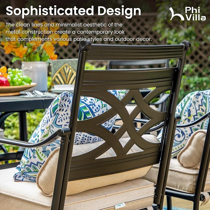 PHI VILLA Outdoor Patio Dining Set - Image 4