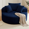 Oversized Round Chair Lounge Chaise Indoor, Upholstered Corduroy Deep Seat by Lakifun